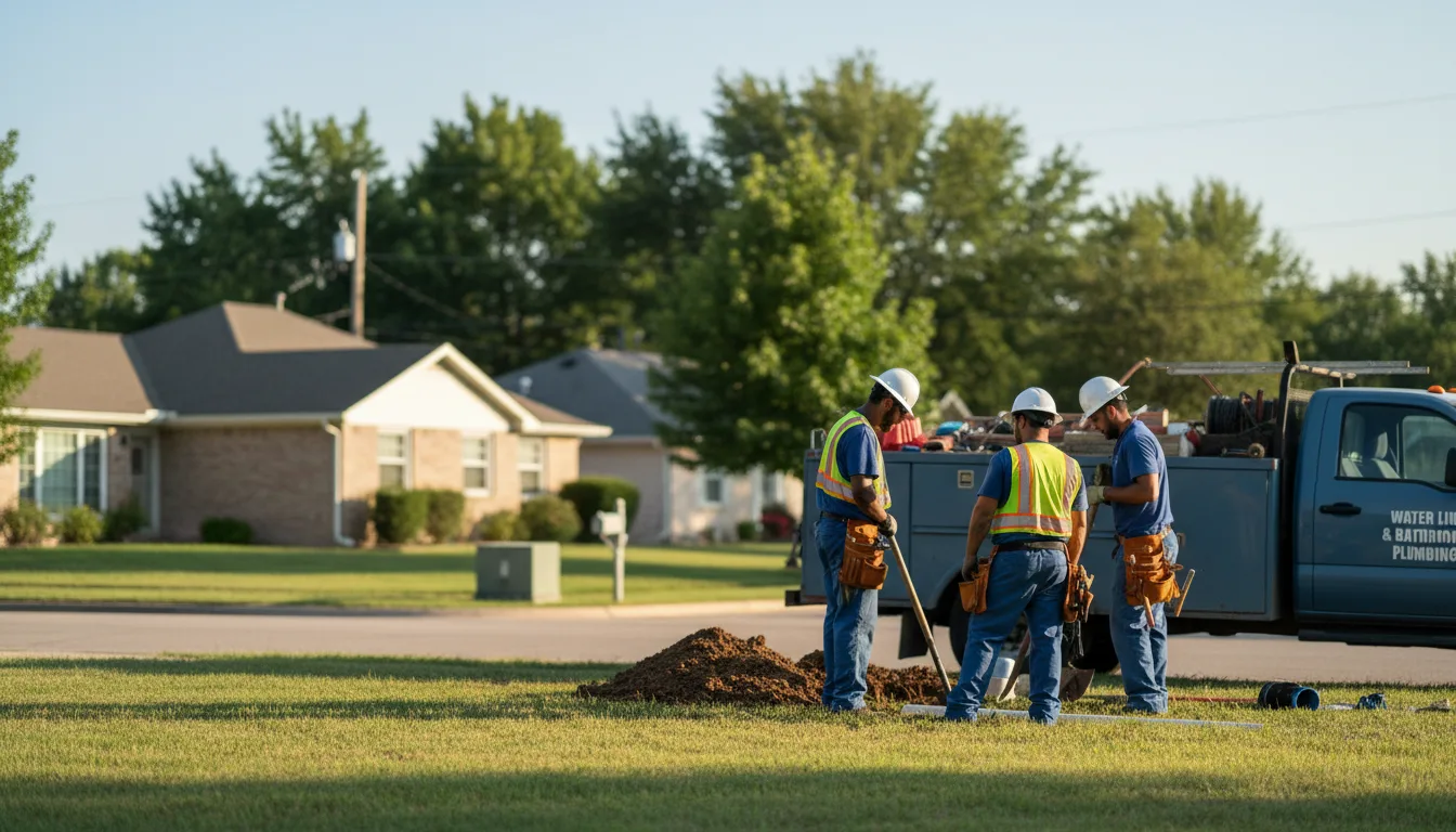 Residential water line and bathroom plumbing service in Elyria, OH